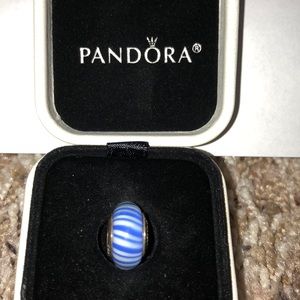 Brand new blue and white swirl pandora charm